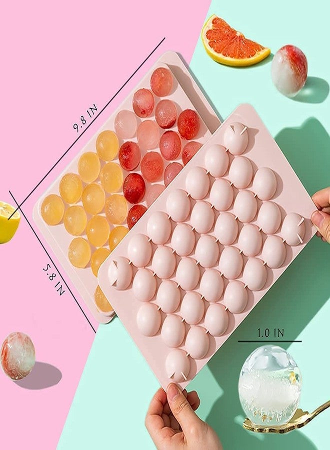 Dkriva 33 Grid Ice Ball Trey Round Ice Cube Mold Candy Mold Reusable Flexible Chocolate Mold Tray for Fridge (Multicolor) (2-PCS) - Image 2